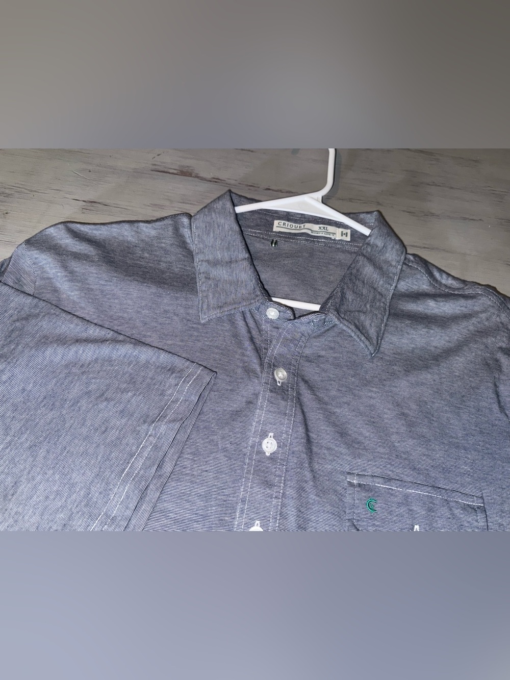 Criquet Players Shirt Mens XXL Blue Gray Pima Cotton Polo Pocket Austin Texas